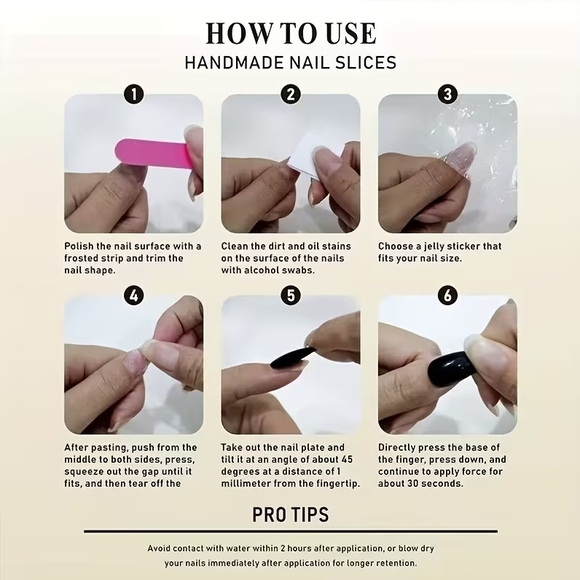 Chic Nude Press-On Nails with Silver Accents - Picture 9 of 9